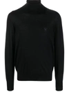 Versace Turtleneck Medusa Pullover In Black