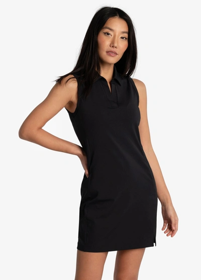 Lole Step Up Polo Dress In Black