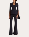Safiyaa Women's Halluana Crepe Flared Trousers In Blue