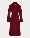 Sentaler Wide Collar Wrap Coat In Red