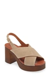Cordani Wendy Slingback Platform Sandal In Crosta Pelle Corda