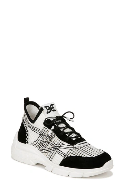 Sam Edelman Chelsie Lace Up Knit Trainer Black Multi Knit