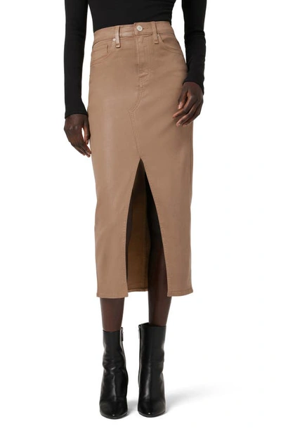 Hudson Reconstructed Skirt In Coated Hot Latte