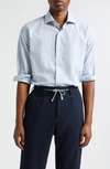 ELEVENTY COTTON & LINEN BUTTON-UP SHIRT