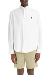 AMI ALEXANDRE MATTIUSSI AMI DE COEUR BOXY FIT COTTON OXFORD BUTTON-DOWN SHIRT