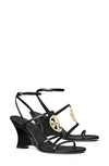 Tory Burch Capri Miller Wedge Sandal In Perfect Black / Gold