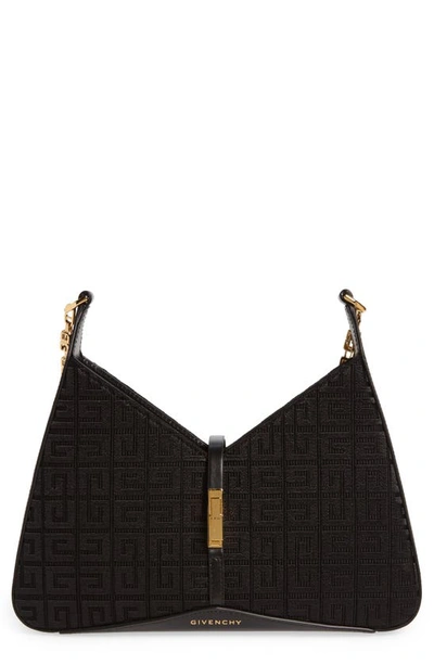 Givenchy Logo Embroidered Cut Out Small Shoulder Bag In Black