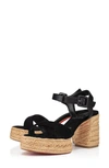 Christian Louboutin Calakala Suede Espadrille Sandals 70 In Black