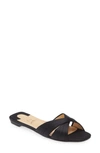 Christian Louboutin Nicol Is Back Satin Crepe Slides In Black