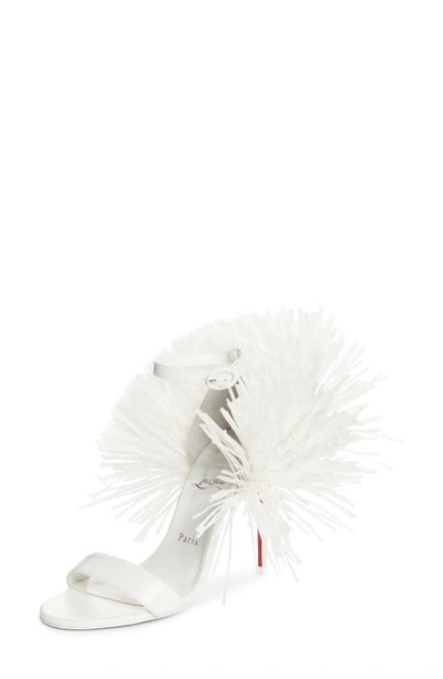 Christian Louboutin Loubigirl Raffia Sandals In White