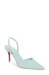 Christian Louboutin Apostropha Leather Slingback Red Sole Pumps In Iceberg
