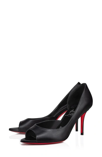 CHRISTIAN LOUBOUTIN APOSTROPHA HALF D'ORSAY PEEP TOE PUMP