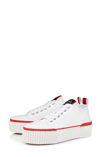 Christian Louboutin Super Pedro Platform Sneaker In White