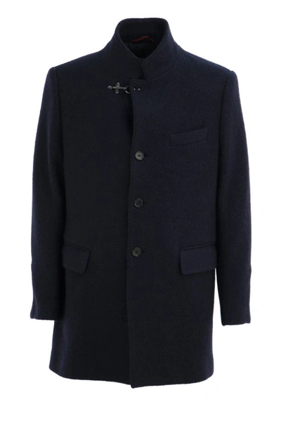 Fay Coat With Logo In Blue