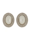 ALESSANDRA RICH ALESSANDRA RICH OVAL EARRINGS WITH PEARL AND CRYSTALS