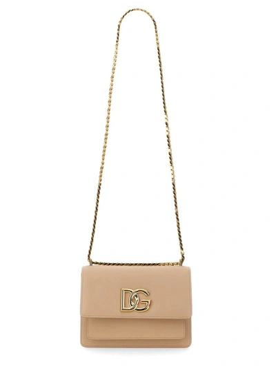 Dolce & Gabbana Shoulder Bag With Logo Plaque In Pink