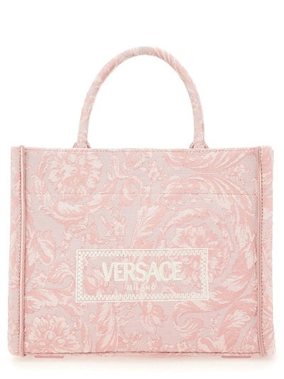 Versace Shopper Bag "athena" Small In Pink