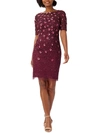 ADRIANNA PAPELL WOMENS APPLIQUE MAXI COCKTAIL AND PARTY DRESS