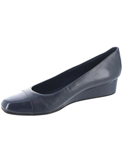 Easy Spirit Women's Gracey Round Toe Slip-on Wedge Dress Pumps In Blue