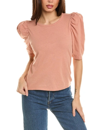 Nation Ltd Caitlin Bold Shoulder Linen-blend Top In Pink