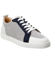 Christian Louboutin Rantulow Suede And Leather-trimmed Canvas Sneakers In Blue