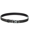 Ferragamo Gancini Reversible & Adjustable Leather Belt In Grey