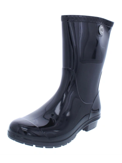 Ugg Sienna Womens Rubber Mid-calf Rain Boots In Black