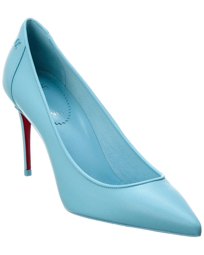 Christian Louboutin Womens Mineral Sporty Kate 85 Leather Heeled Courts In Blue