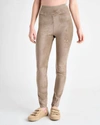 Splendid Womens Faux Suede Stretch Leggings In Brown