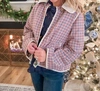 Olivia James The Label Riley Carr Reversible Jacket In Red Multi In Multi
