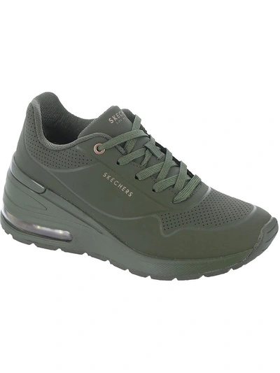 Skechers Elevated Air Womens Faux Leather Lifestyle Casual And Fashion Sneakers In Green