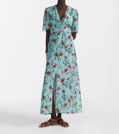 Saloni Emmy Floral-print Cotton-blend Maxi Dress In Multi