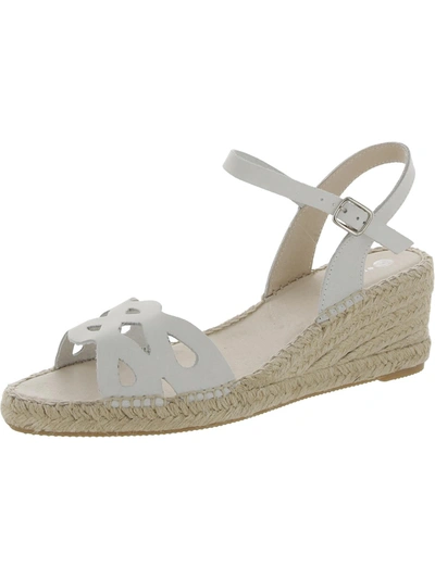 Eric Michael Ruby Womens Leather Ankle Strap Espadrilles In White