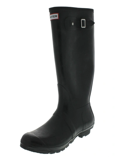 Hunter Original Tall Womens Rubber Knee-high Rain Boots In Black