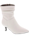 Array Morgan Womens Faux Leather Ankle Booties In White