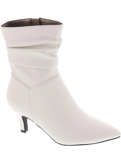Array Morgan Womens Faux Leather Ankle Booties In White