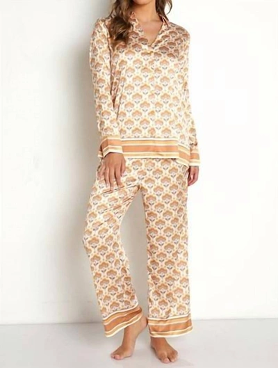 Show Me Your Mumu Early Night Pj Set In Honey Wallflower In Multi