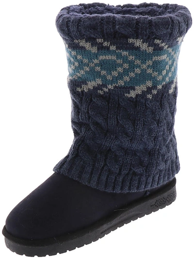 Muk Luks Cheryl Womens Faux Suede Cold Weather Casual Boots In Multi