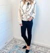 Stellah Tipping Ruffle Sweater In Cream In White