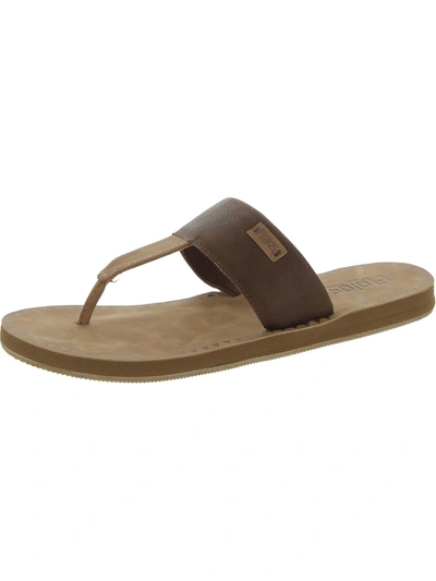 Flojos Grace Womens Faux Leather Thong Slide Sandals In Brown