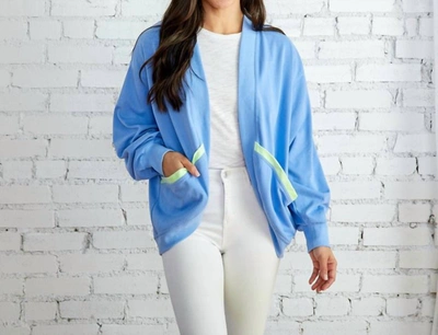 Caryn Lawn Coastal Cardigan In Sky Blue