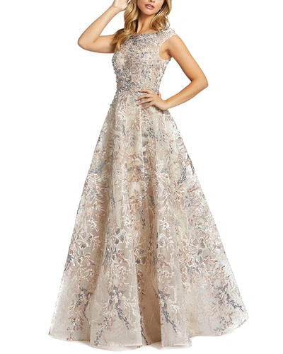 Mac Duggal A-line Gown In Beige