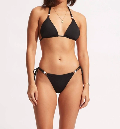 Seafolly Triangle Top & Tie Side Cheeky Bikini In Black