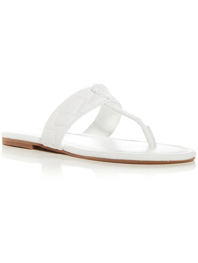 Kurt Geiger Kensington T Bar Womens Leather Quilted T-strap Sandals In White