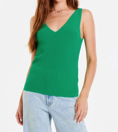 Another Love Noa V-neck Sweater Tank In Alpine In Green