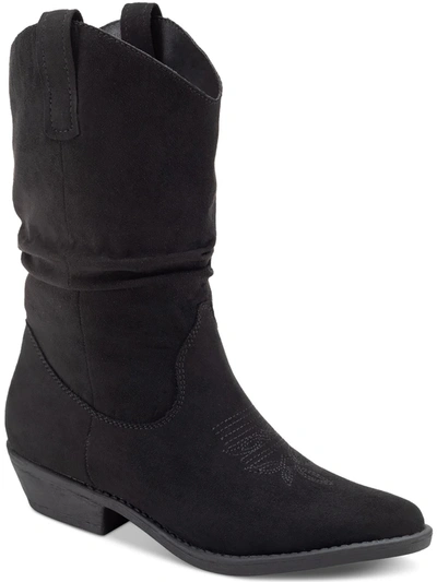 Style & Co Dannaa Womens Faux Suede Mid Calf Mid-calf Boots In Black