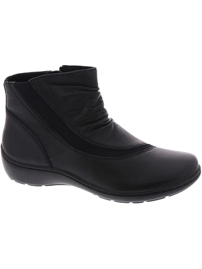 Clarks Cora Derby Womens Leather Slouchy Ankle Boots In Black