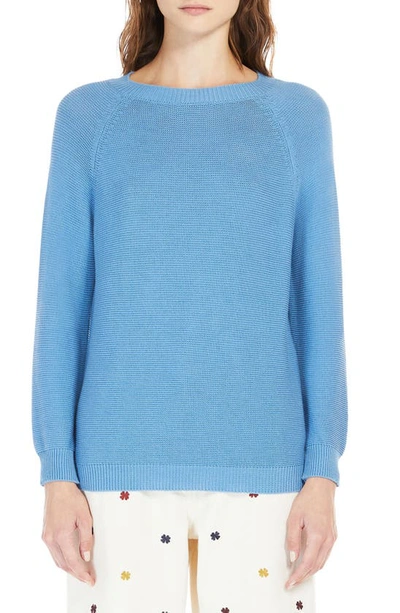 Max Mara Relaxed-fit Cotton Sweater In Sky Blue