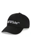OFF-WHITE OFF-WHITE EMBROIDERED LOGO COTTON DRILL ADJUSTABLE BASEBALL CAP
