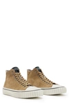 Allsaints Lewis Lace Up Leather High Top Sneakers In Tan